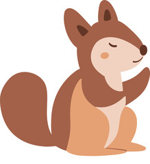 Hand Drawn Squirrel Camping Illustration