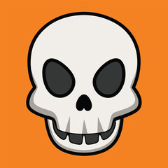 Skull Cartoon Vector Icon Illustration. Flat Cartoon Style.