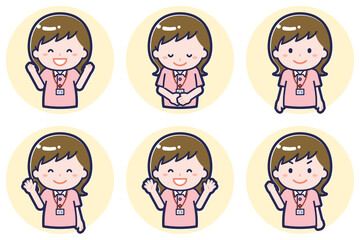 介護士の女性のポーズセット2_02