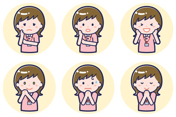 介護士の女性のポーズセット2_04