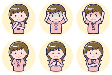 介護士の女性のポーズセット2_05