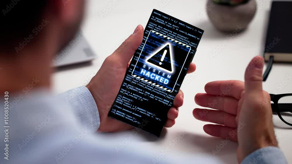 Poster ransomware malware attack. business computer hacked