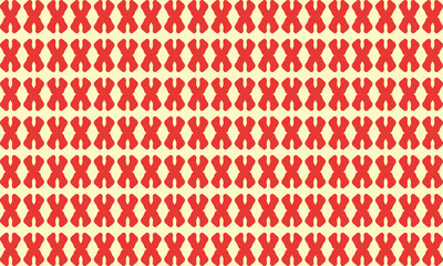 Bold Red X Shapes and Yellow Crescents Pattern on White Background. Modern Geometric Design for Autumn