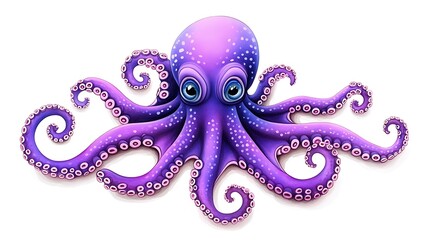 Obraz premium Cute Playful Octopus Illustration