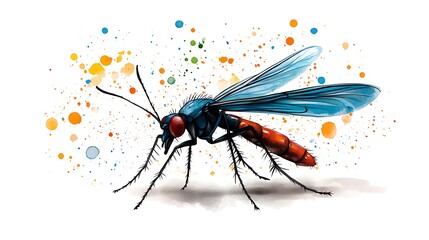 Naklejka premium Cute Playful Mosquito Illustration