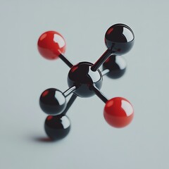 3D Chemistry Molecule Icon: Scientific Structure Representation Illustration Logo
