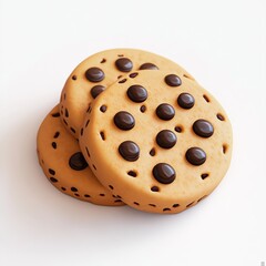 Fototapeta premium 3D Cookies Icon: Sweet and Crunchy Dessert Treats Illustration Logo