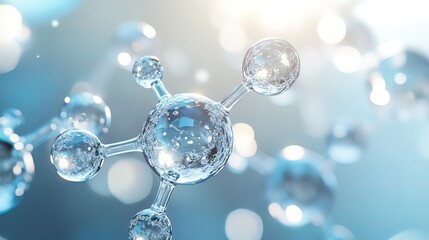 Abstract Molecular Structure with a 3D Render