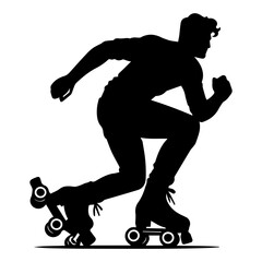 Skater boy riding wheels. roller skate vector.