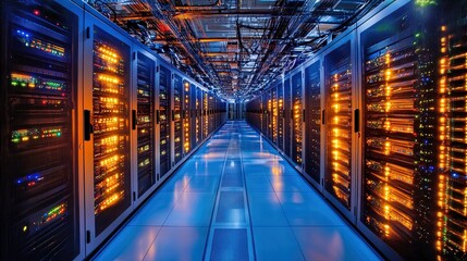 Fototapeta premium datacenter in server control room