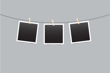 Blank quick photo frame template in hanging style