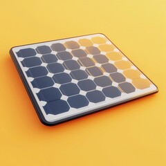 3D Energy Efficient Solar Panel Icon: Sustainable Power Generation Illustration Logo