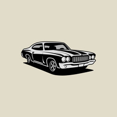 american muscle car cartoon illustration