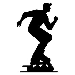 Man is rollerblading vector illustration. 