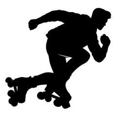 Man is rollerblading vector illustration. 