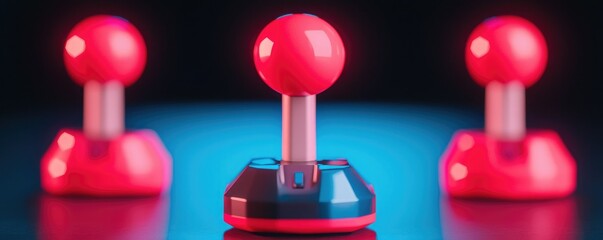 Colorful arcade joystick with vibrant lighting, perfect for gaming enthusiasts and retro game contexts.