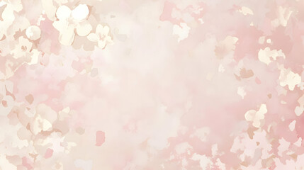 Watercolor Background with Delicate Pink and Beige Floral Pattern