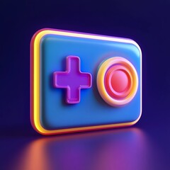 Obraz premium 3D Game Stream Icon: Live Gameplay Broadcasting Illustration Logo
