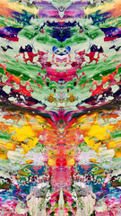 Naklejka premium Abstract background wallpaper. Ethnic pattern. Mixtures of oil paint. Trendy hand painting canvas. Wall decor and Wall art prints Idea. 3D Texture. Art object