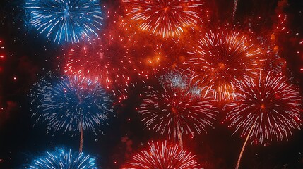 Fototapeta premium Realistic Fireworks Display for New Year Celebration