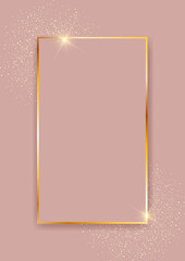 Elegant rose gold border with sparkling confetti design 