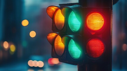 Traffic Light at Night