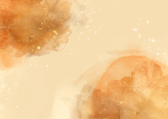 Hand painted grunge style autumn themed watercolour background