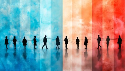 Social Network Concept with Connections and Colorful Elements