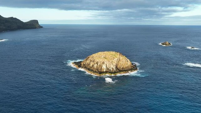 Aerial footage of Lord Howe island from North end looking down towards Kim's lookout and Mt Eliza and Noddy Island