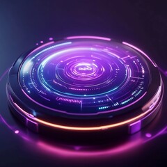 Obraz premium 3D Holographic Display Icon: Advanced Visual Technology Illustration Logo