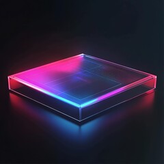 3D Holographic Display Icon: Advanced Visual Technology Illustration Logo