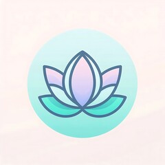Obraz premium Gentle Lotus Mindfulness Icon 