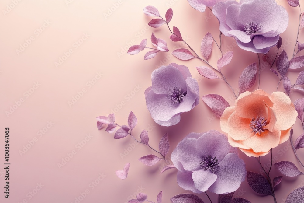 Poster spring banner design, simple spring banner with soft gradient background and subtle floral accents i