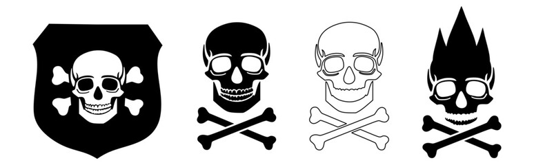 Skull and crossbones icon. Vector illustration.