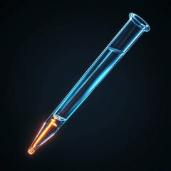 Naklejka premium 3D Lab Pipette Icon: Precision Liquid Transfer Tool Illustration Logo