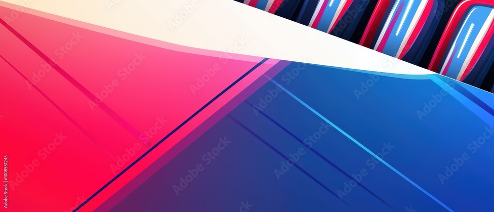 Aufkleber abstract design with vibrant red and blue gradients. smooth lines blend seamlessly, creating a moder