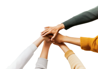 PNG Startup hands together teamwork collaboration cooperation.