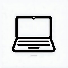 Simple Minimalist Black and White Laptop Icon