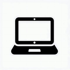 Black and White Minimalist Laptop Icon