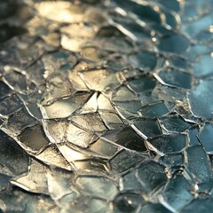 Shattered Glass Reflection in Warm Sunlight
