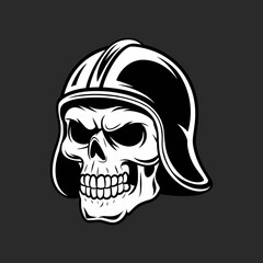 Skull Illustration in Military Helmet