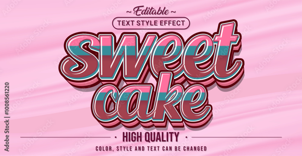 Poster Editable text style effect - Sweet Cake text style theme.
