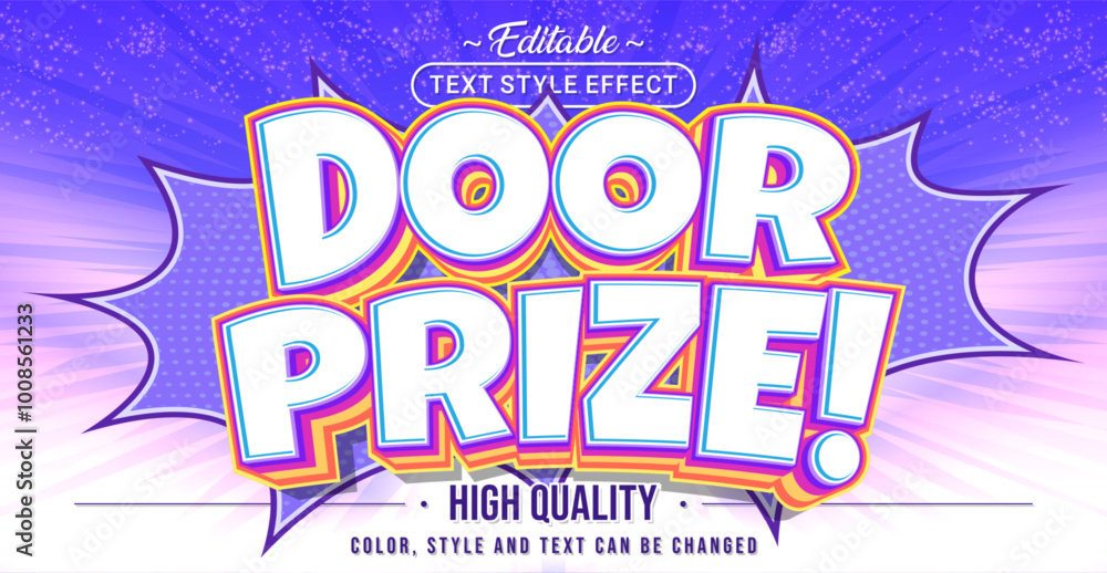 Poster Editable text style effect - Door prize text style theme.