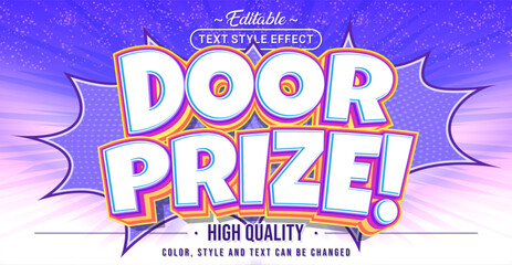 Editable text style effect - Door prize text style theme.
