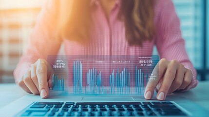 Businesswoman Analyzing Data Chart