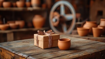 Rustic Pottery Workshop with Handmade Gift