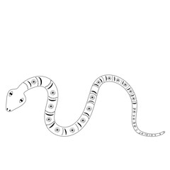 Chinese 2025 contour New Year Numeric. Zodiac Asia Snake