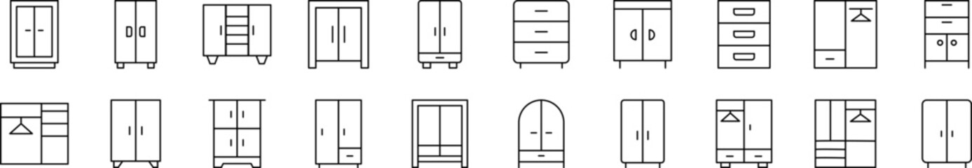 Bundle of Thin Icons. Editable Stroke. Suitable for Web Sites, Books, Cards, Apps