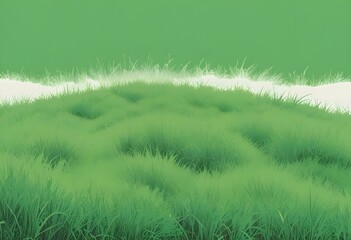 A green grassy mound on a plain white background