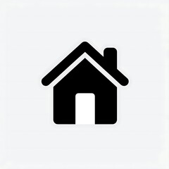 Black and White Minimalist House Icon	